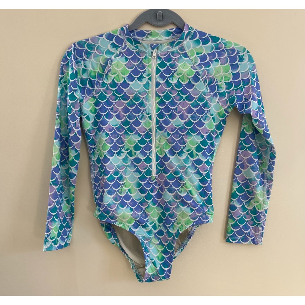 Wonder nation girls swim rash guard one piece